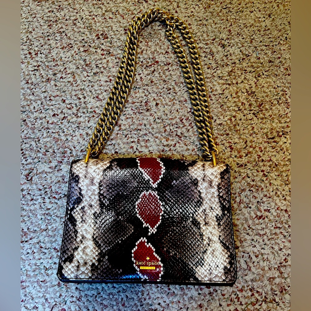 Kate spade faux snake double chain crossbody